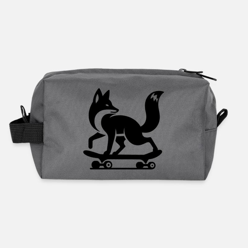 Fuchs Silhouette minimalistisch Skateboard Skater Recycelte Kulturtasche