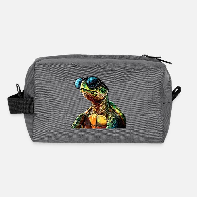 Turtle Sunglasses Summer Recycled Toiletry Zip Bag