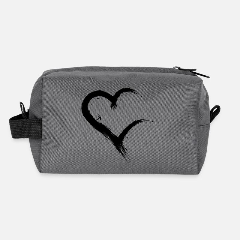 Heart incomplete open black design vector Recycled Toiletry Zip Bag