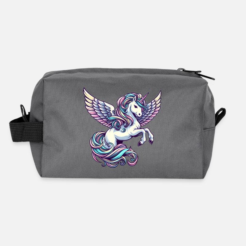 Angel Gliding: Unicorn with Celestial Wings Recycled Toiletry Zip Bag