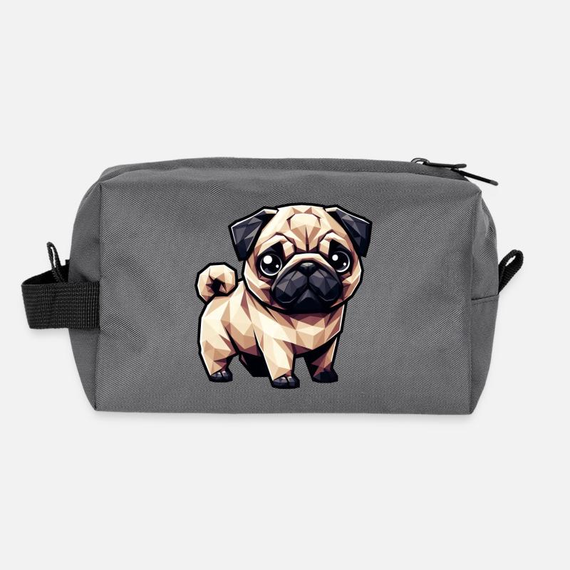 Hund Mops Polygon Geometrisch Design Recycelte Kulturtasche