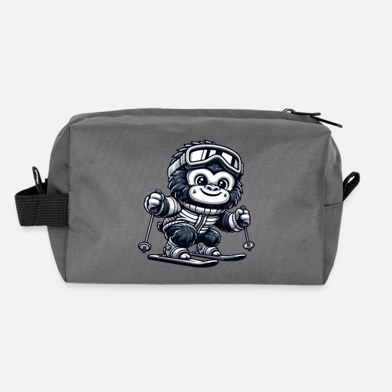 Affe Gorilla Schimpanse Ski Skifahrer Design Recycelte Kulturtasche