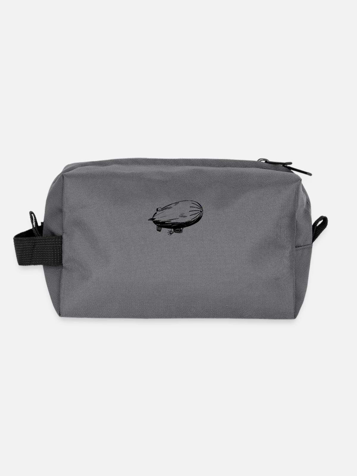 Luftschiff schwarz - Recycelte Kulturtasche - Anthrazit - Hinten