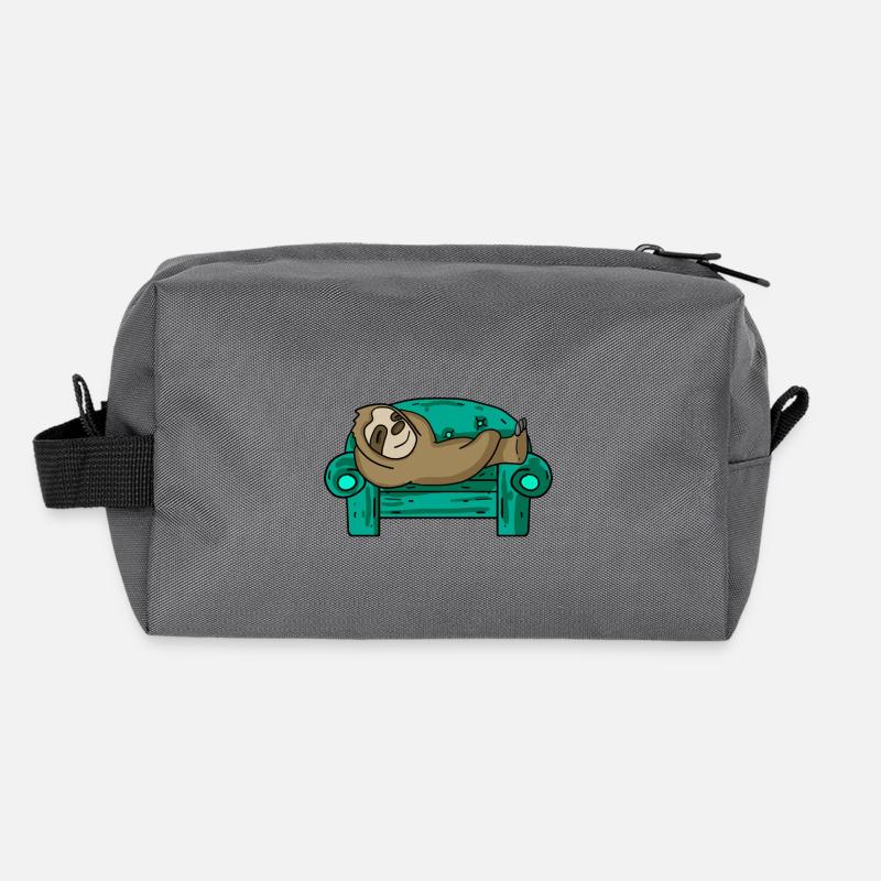 Sloth funny on sofa gift Recycled Toiletry Zip Bag