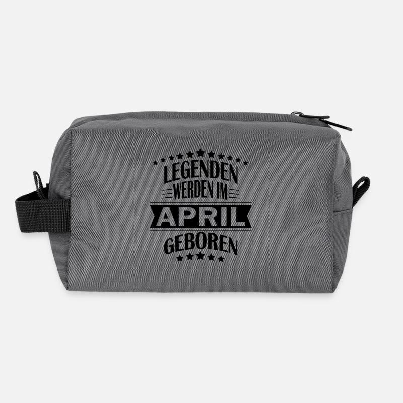 Legenden werden im April geboren - Recycelte Kulturtasche - Anthrazit