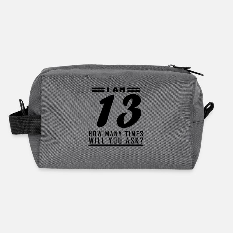 Ich bin 13 – 13. Geburtstag Geschenk - Recycelte Kulturtasche - Anthrazit
