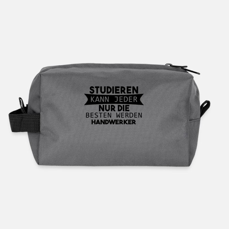 Handwerker lustiger Spruch - Recycelte Kulturtasche - Anthrazit