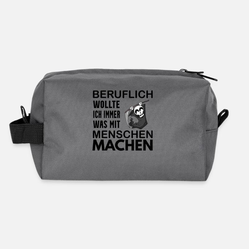 Sensenmann lustiger Spruch Lustig Humor - Recycelte Kulturtasche - Anthrazit