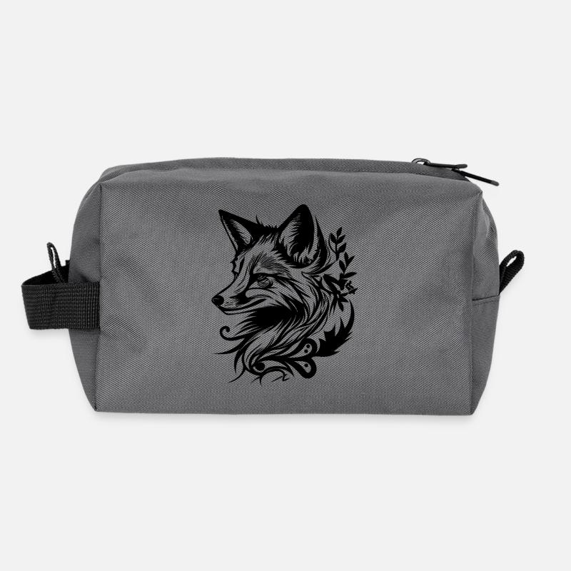 Cunning fox in tattoo ink Recycled Toiletry Zip Bag