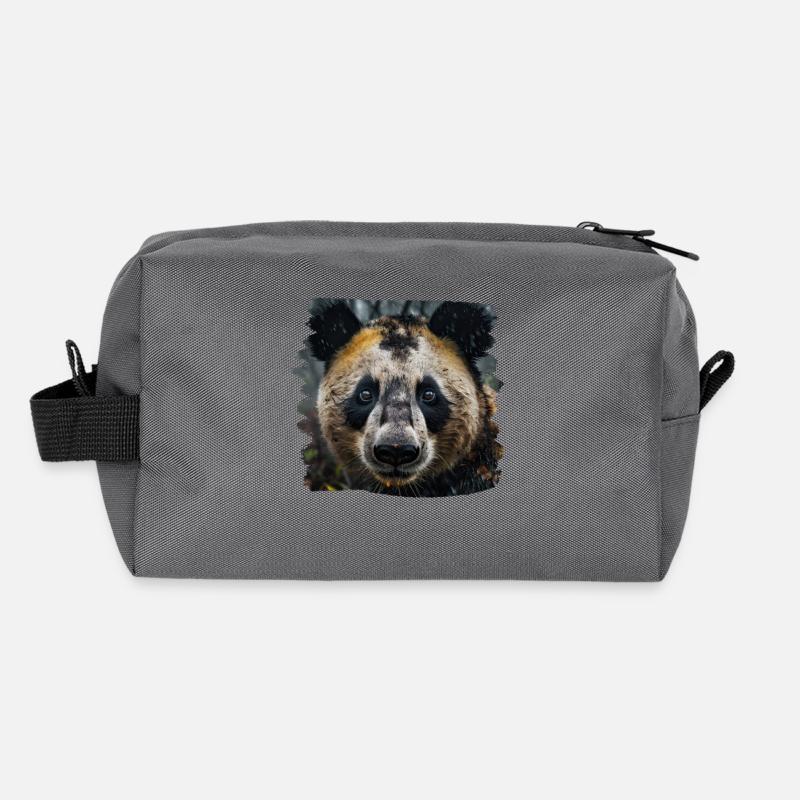 Pandas realistic Panda Großer Panda - Recycelte Kulturtasche - Anthrazit
