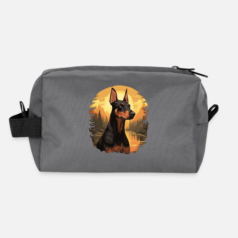 Dog Doberman Recycled Toiletry Zip Bag