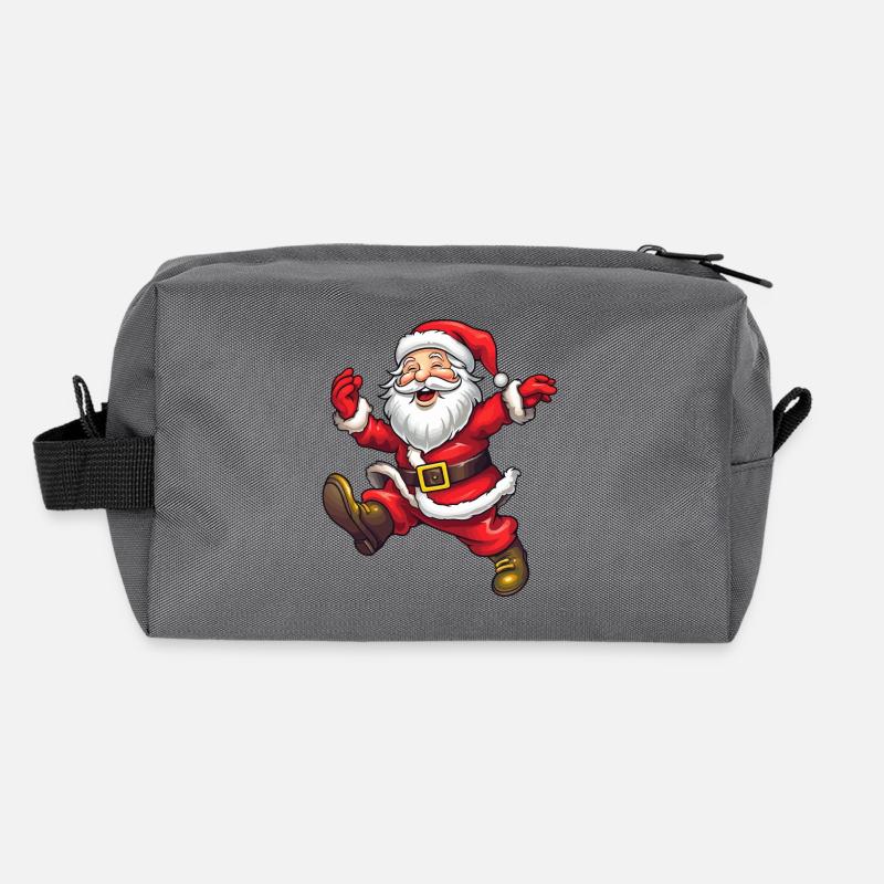 Père Noël mignon et drôle avec barbe Trousse de toilette en tissu recyclé