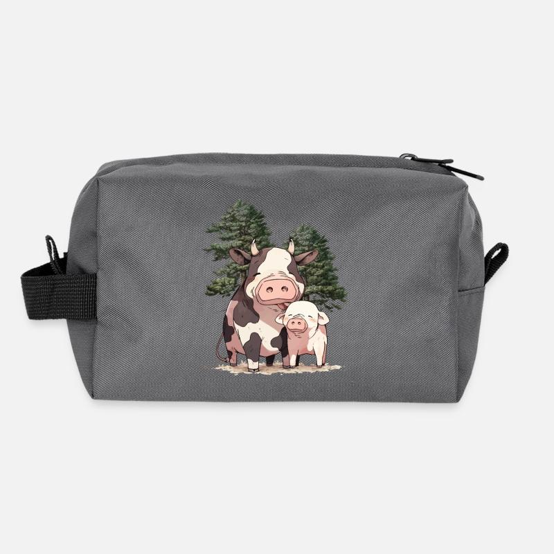 Amis Amitié Vache Cochon Animaux Ensemble Trousse de toilette en tissu recyclé