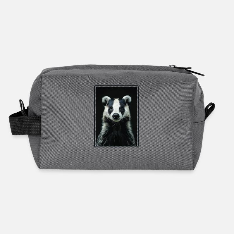 Badger Dachse Dachs - Recycelte Kulturtasche - Anthrazit