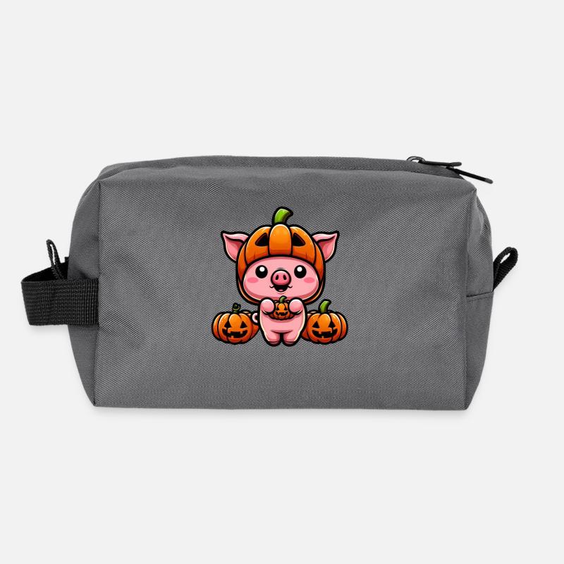 Cute Halloween Pig Pumpkin Cartoon Recycled Toiletry Zip Bag