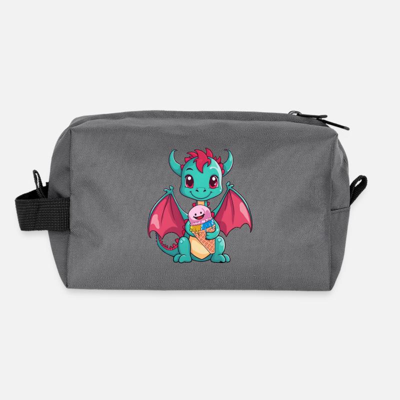 Dino Dragon Dragon Cream Cone Cream Snacking Kids Recycled Toiletry Zip Bag