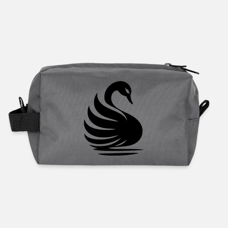 Silhouette élégante de cygne : la grâce sur l’eau Trousse de toilette en tissu recyclé