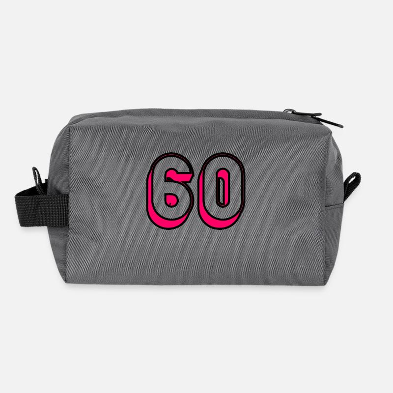 60 YEARS. 60TH ANNIVERSARY. BIRTHDAY 60 YEARS. 60 Recycled Toiletry Zip Bag