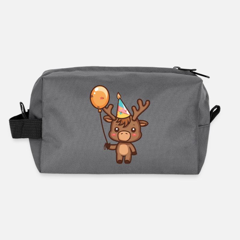 Moose Birthday Comic Cute Recycled Toiletry Zip Bag