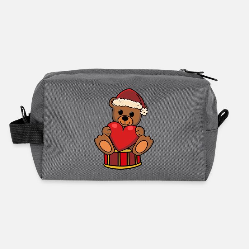 Teddy Nikolaus Teddybär Santa Weihnachtsmann - Recycelte Kulturtasche - Anthrazit