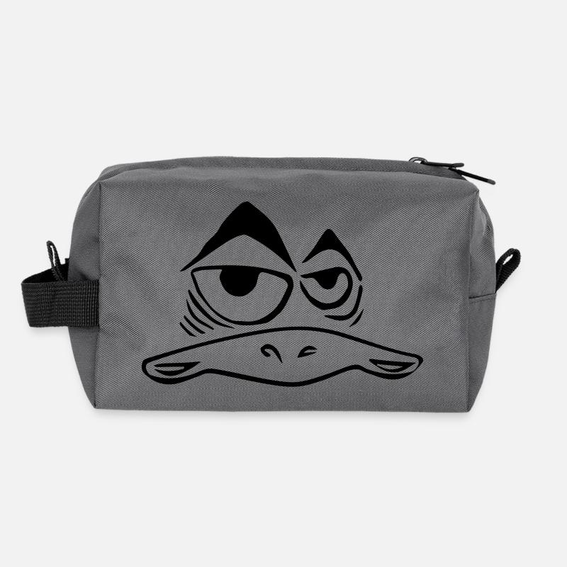 Lustig schräger Vogel - Recycelte Kulturtasche - Anthrazit