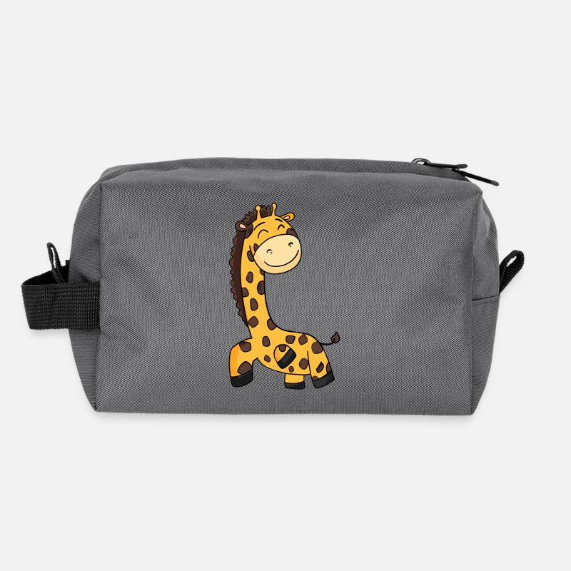 Giraffe - Recycelte Kulturtasche - Anthrazit