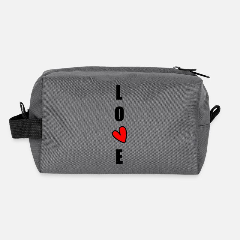 ICH LIEBE DICH. ICH LIEBE DICH. LIEBE. LIEBE. HERZ. - Recycelte Kulturtasche - Anthrazit