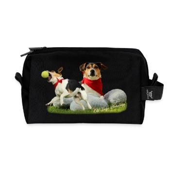 Jack Russel Terrier - Recycelte Kulturtasche - Schwarz - Vorne