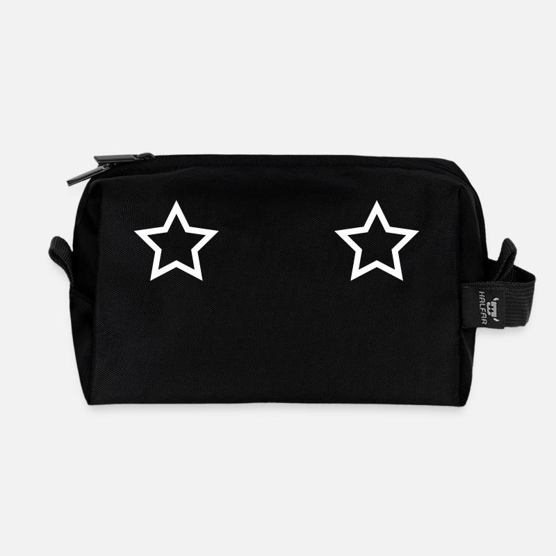 Stern - Recycelte Kulturtasche - Schwarz