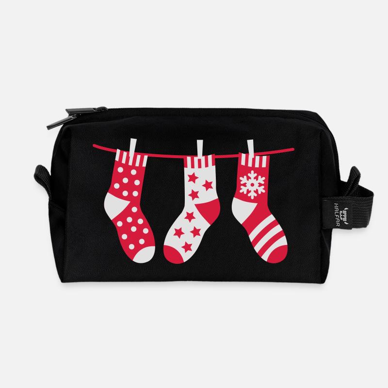 Weihnacht-Socken - Recycelte Kulturtasche - Schwarz