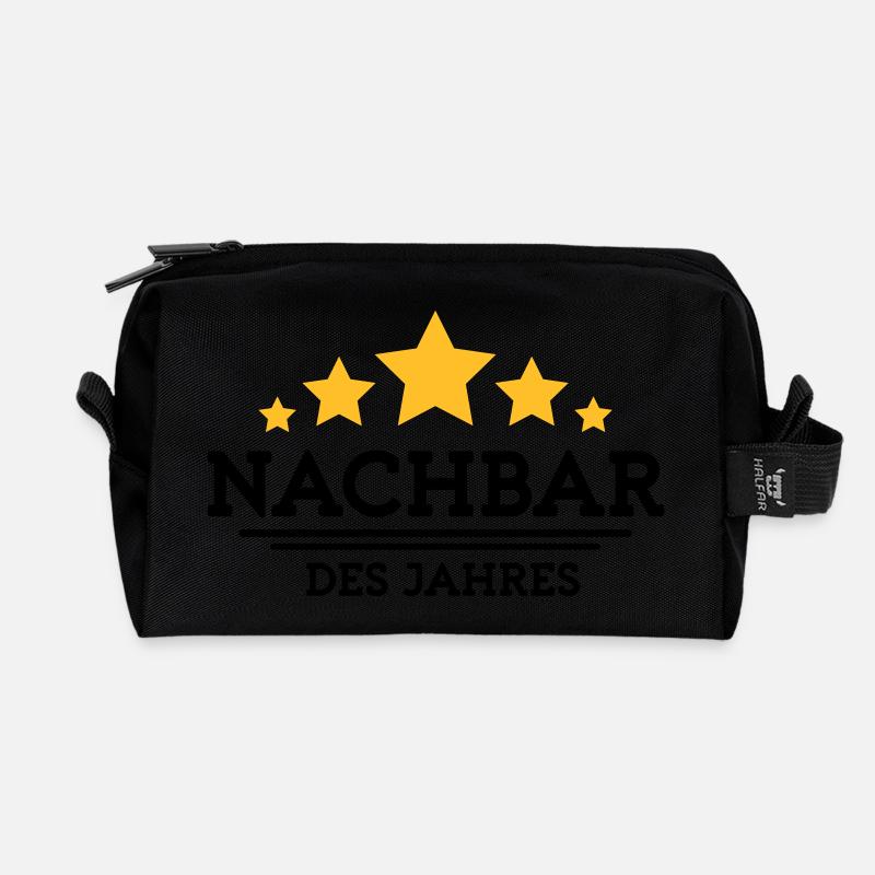 nachbar des Jahres - Recycelte Kulturtasche - Schwarz