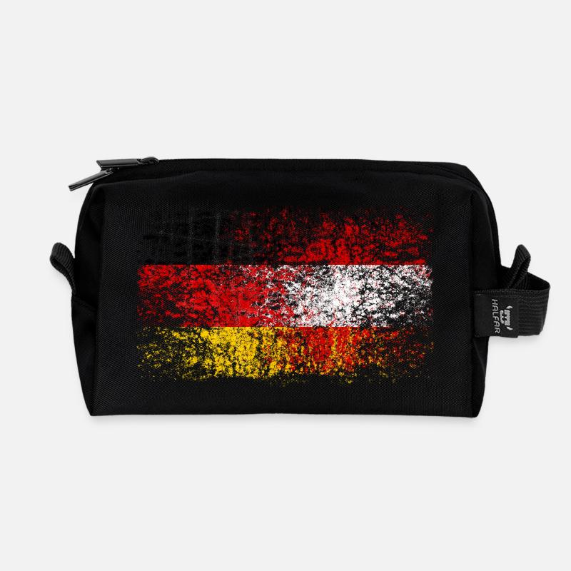 Germany Austria 002 AllroundDesigns - Recycled Toiletry Zip Bag - black
