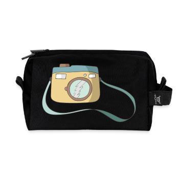 Appareil photo - Trousse de toilette en tissu recyclé - noir - Devant