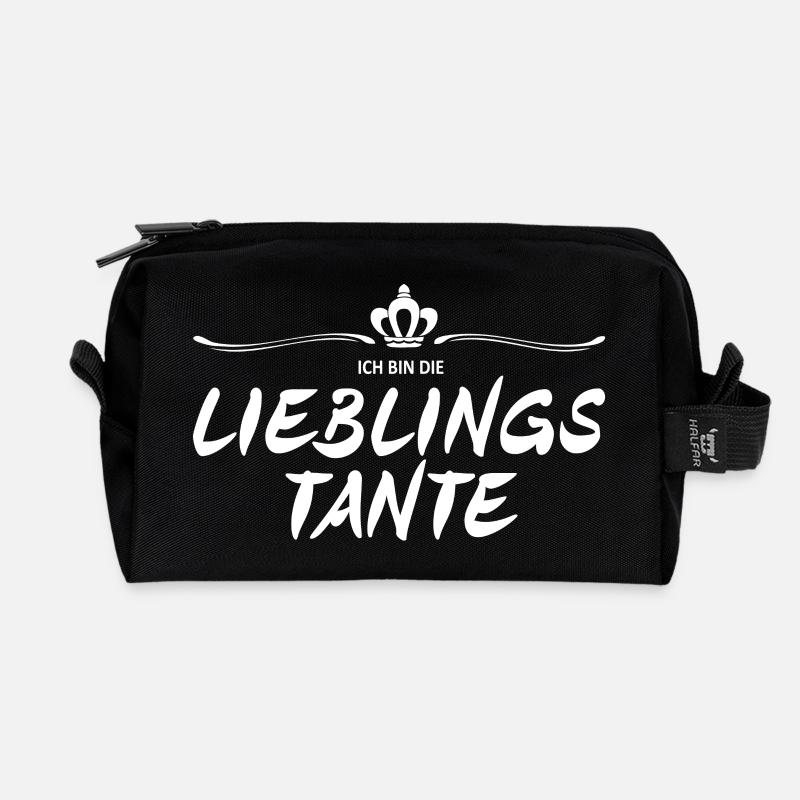 Lieblingstante - Recycelte Kulturtasche - Schwarz