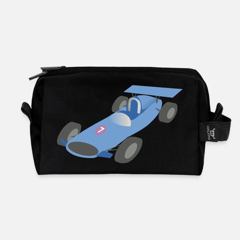 Rennwagen - Recycelte Kulturtasche - Schwarz