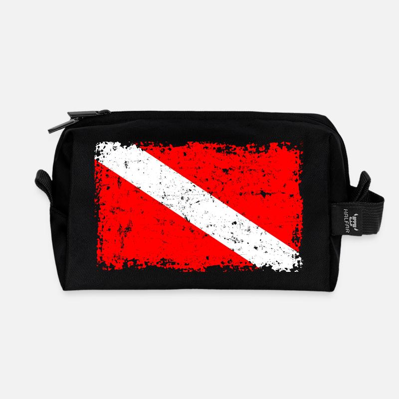 Taucher Flagge - Recycelte Kulturtasche - Schwarz