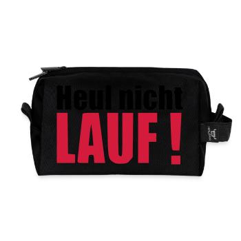 Heul nicht LAUF Geschenk Läufer Geburtstag - Recycelte Kulturtasche - Schwarz - Vorne