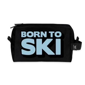 born to ski 2 col - Trousse de toilette en tissu recyclé - noir - Devant