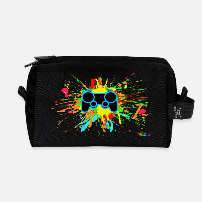 Graffiti-Controller Splatter - Recycelte Kulturtasche - Schwarz