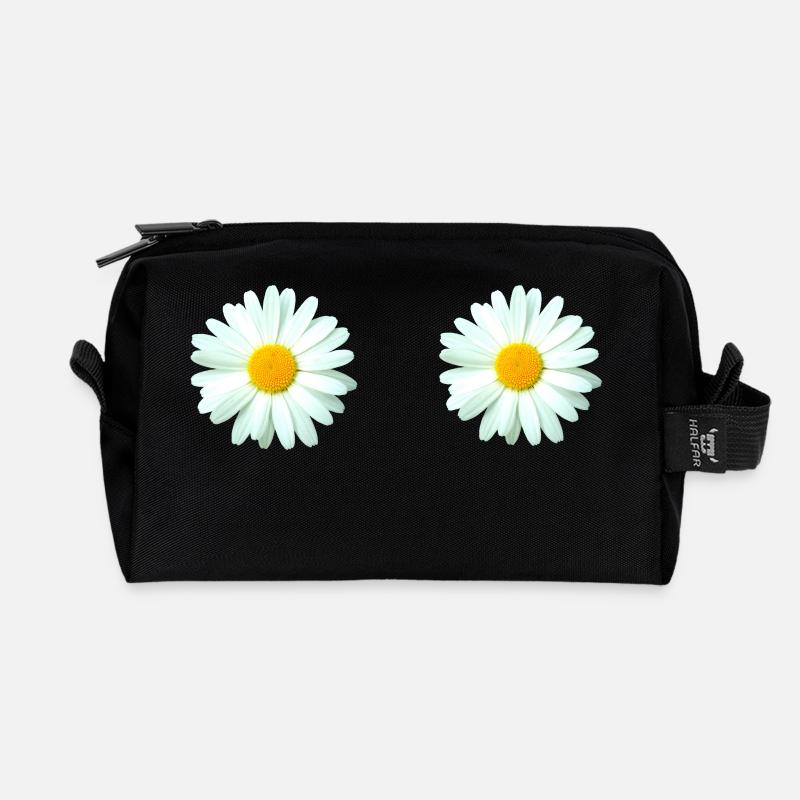 Margerite - Recycelte Kulturtasche - Schwarz