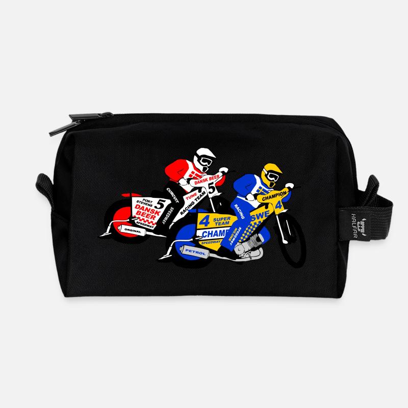 Speedway Racing - Recycled Toiletry Zip Bag - black