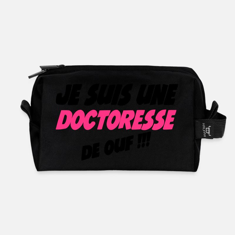 Je suis une doctoresse de ouf !!! - Recycled Toiletry Zip Bag - black