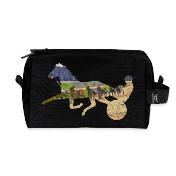 Courses de chevaux Trotter - Trousse de toilette en tissu recyclé - noir - Devant