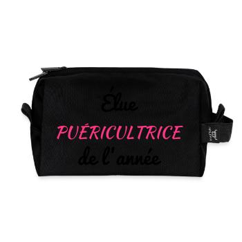 puéricultrice / puériculture / enfant / bébé - Trousse de toilette en tissu recyclé - noir - Devant