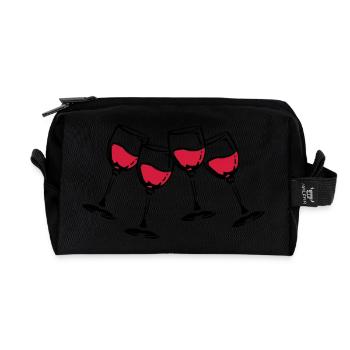 rotwein glaeser - Recycelte Kulturtasche - Schwarz - Vorne