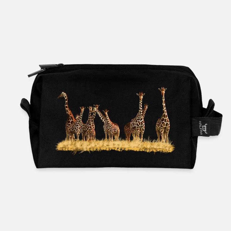 Giraffen - Recycelte Kulturtasche - Schwarz