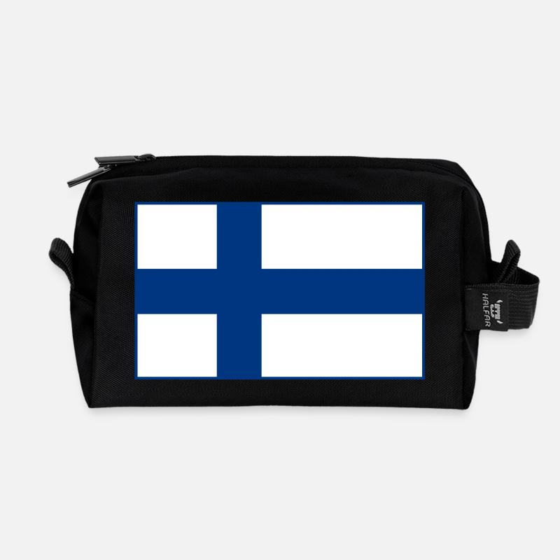 Finnland Flagge - Recycelte Kulturtasche - Schwarz