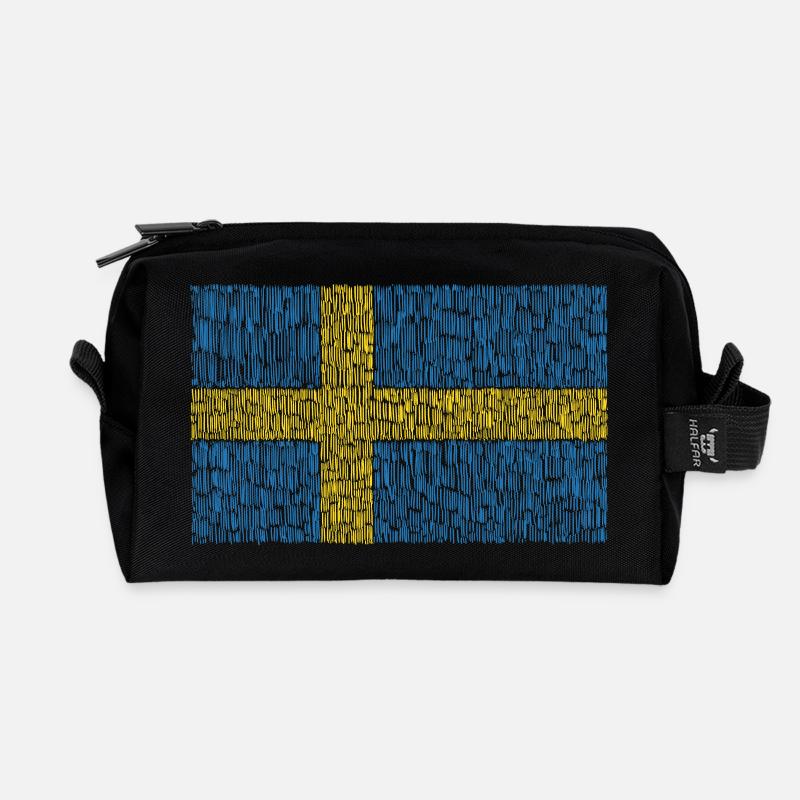 Schweden Flagge - Recycelte Kulturtasche - Schwarz