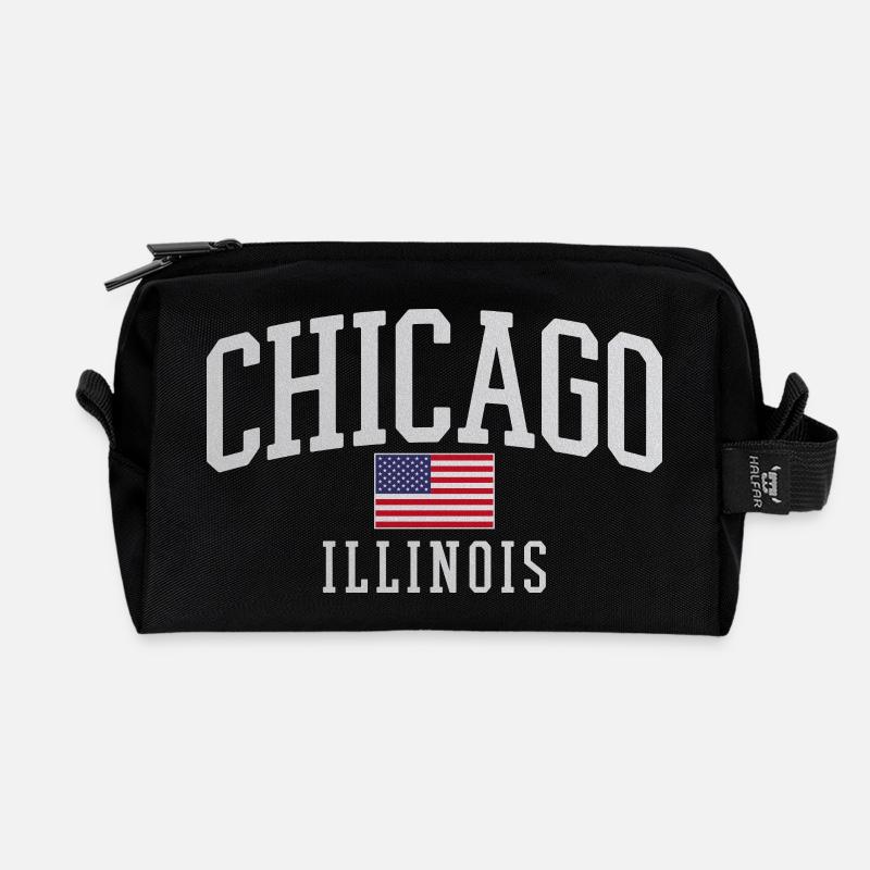 Chicago Flag Arc Emblem - Recycelte Kulturtasche - Schwarz