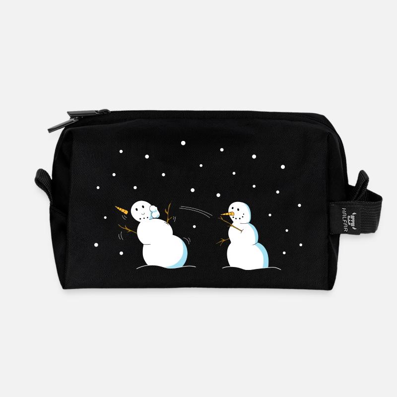 Schneeballschlacht - Recycelte Kulturtasche - Schwarz